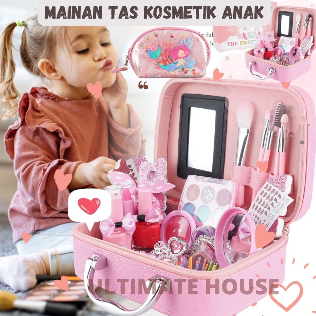 Mainan Kosmetik Anak Perempuan Mainan Make Up Anak Cewek Children Pretend Plays Kado Anak Rias Wajah Tas Kosmetik Anak Make Up KIt Set