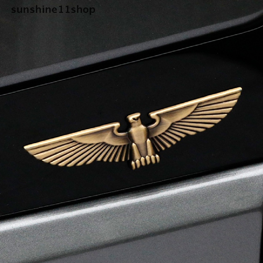 Sho Stiker Badge Metal 3D Universal Bentuk Elang Untuk Dekorasi Body Samping Mobil