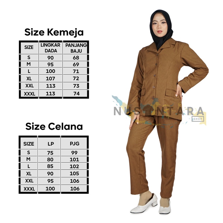 Setelan Pns Wanita Model Saku Bawah, Setelan Baju &amp; Celana Pns, Seragam Pemda Wanita, Seragam Guru, Baju Pns Wanita