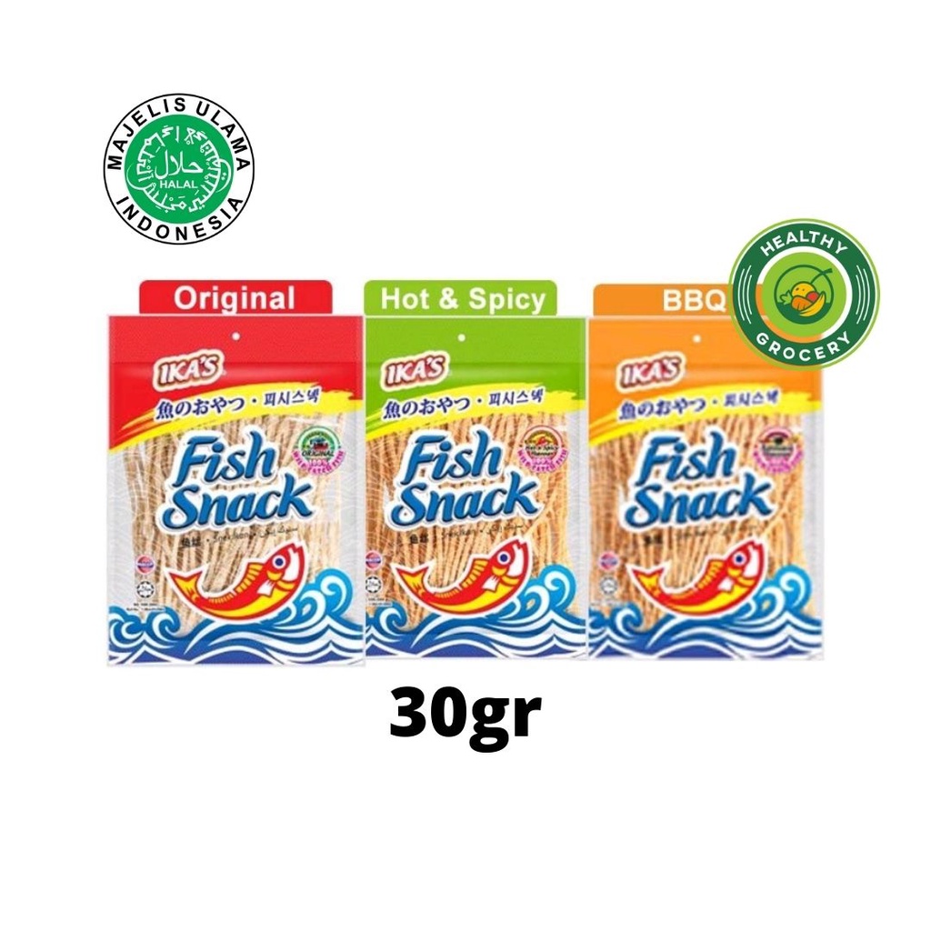 Ika's Fish Snack Flavour 30gr / IKAS Kerupuk Ikan Rasa BBQ / ORIGINAL / SPICY