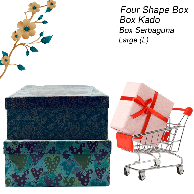 * Kotak Kado * Kiky * Four Shape Box * Serbaguna * Large (L)