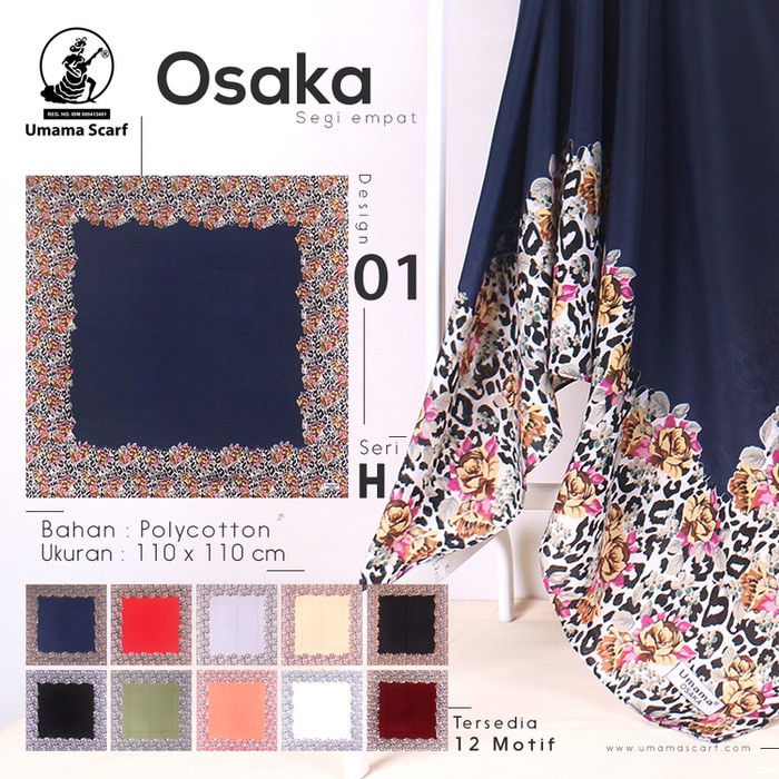 TERLARIS Kerudung Umama Osaka Motif Segi Empat Jilbab Hijab