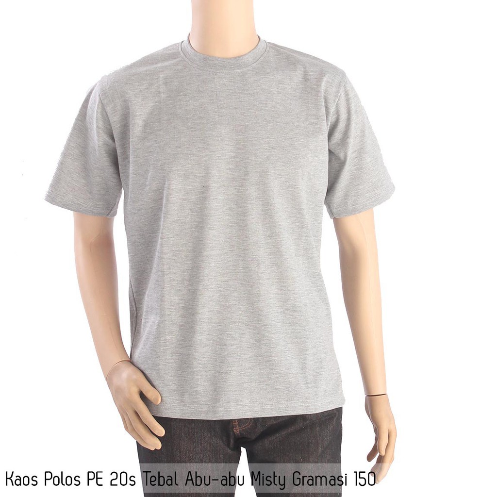 Download Kaos Polos PE 20s Tebal Abu Misty | Shopee Indonesia