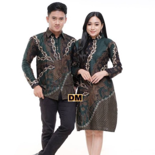 Baju Batik Couple Original Batik Wanita Sarimbit Batik Pasangan Hitam Salur Lurik Keluarga Pekalonga