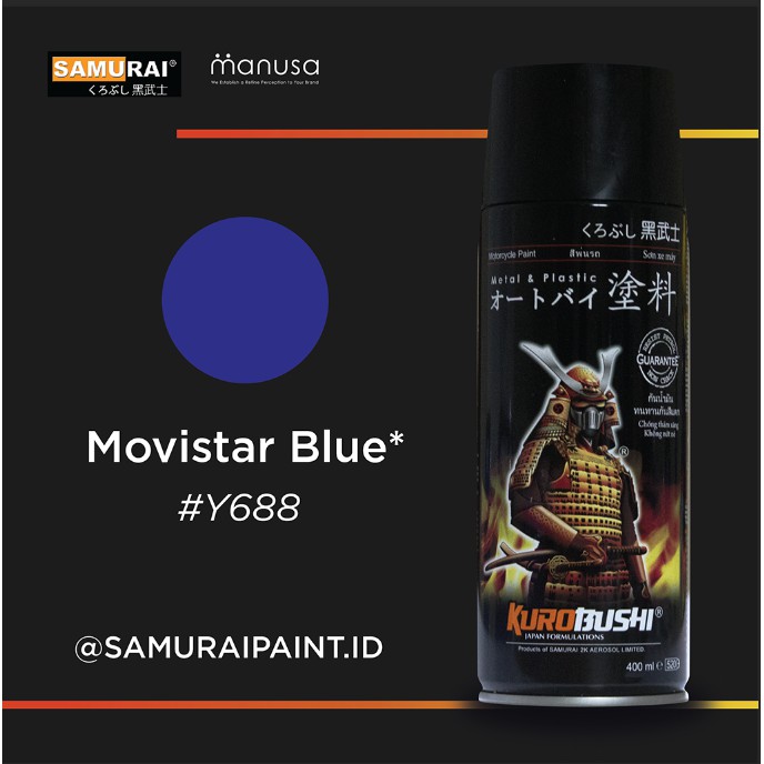 Samurai Paint Movistar Blue Yamaha #Y688 Cat Aerosol Kualitas Kompresor