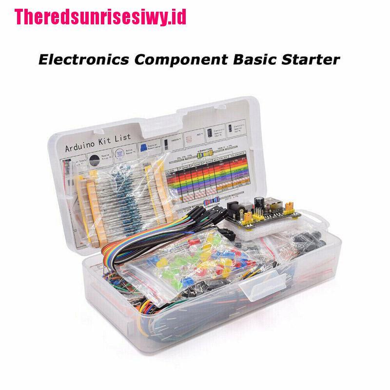 【Theredsunrisesiwy.id】Electronics Component Basic Starter Kit w/830 tie-points Breadboard Power Supply