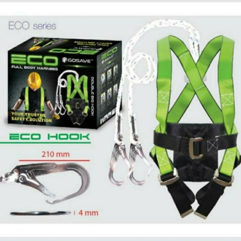 ECO Safety Belt Body Harness Double Hook Besar Gosave