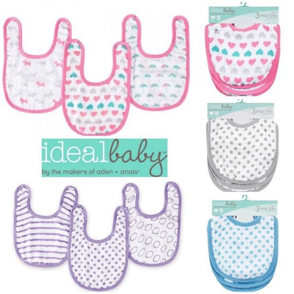 Celemek makan Ideal baby snap bib isi 3