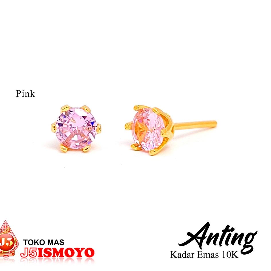 Model Baru.. Anting Emas Tindik Dewi Batu Warna J5 Ismoyo