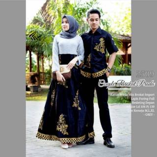 COUPLEBATIK BROKAT  PRADA FULL FURING  baju  couple baju  