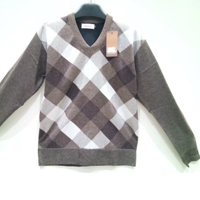 Diskon Mario Zegnoti - Sweater Rajut Bapak Krah V Pria Import (#V16) ,,,,,