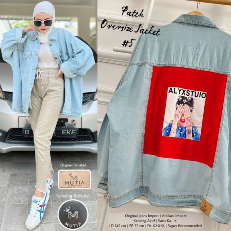 PATCH OVERSIZE JACKET #5 (JAKET JEANS WANITA) Jaket Oversize muslimah tebal