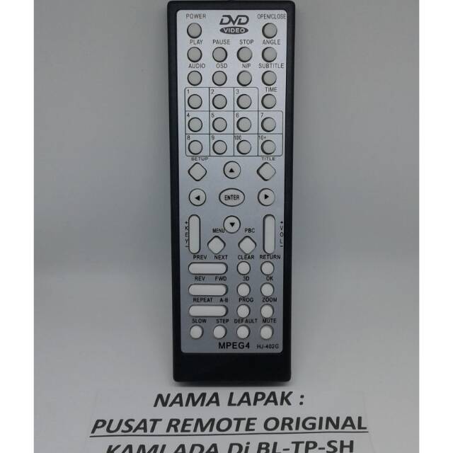 REMOTE REMOT DVD PLAYER MAXTRON MPEG4