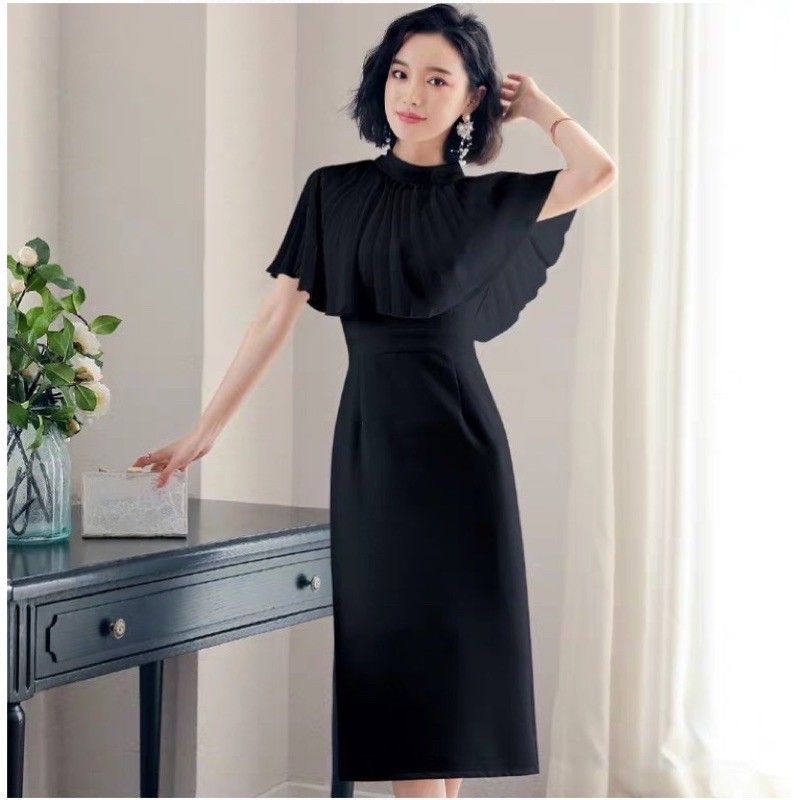 MDLV ~ 2463 Cape Dress 2pcs Set Dress Women Set Premium Cheongsam Fashion Import