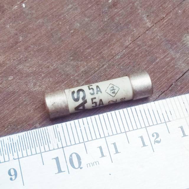 FUSE 5A 5 AMPERE BUSSMAN ATLAS BS1362 TUBE CERAMIC COPPER SEKERING MADE IN ENGLAND