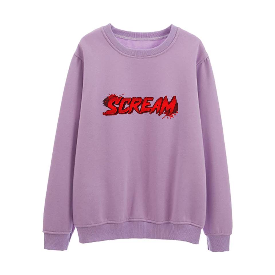 Scream Crewneck Sweater Pria Fleece Size M - XXL