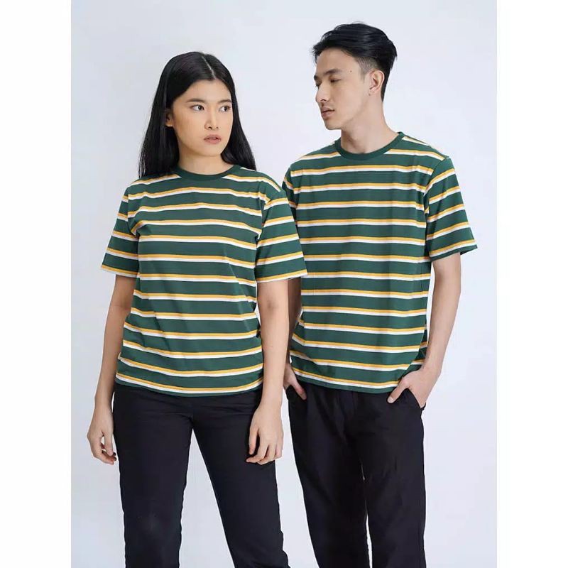 Kaos Stripe Vintage 3 Line Series Motif 3 Warna Cotton Premium 24s