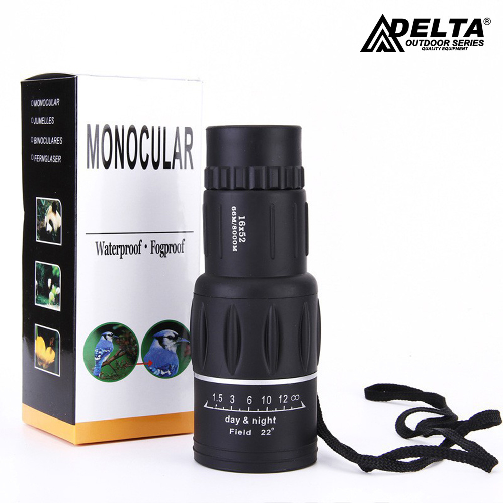 DELTA 16*52 Teropong Monocular Perbesaran Lensa Coating Jernih /Teleskop Lensa Zoom / Monocular 16*52 40mm Teropong Focus Jarak Jauh-4