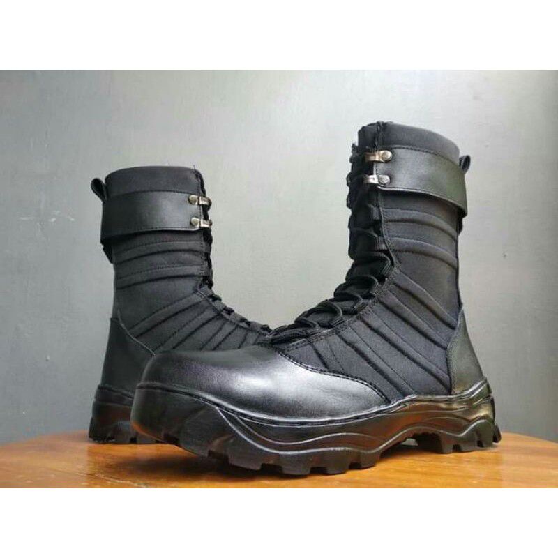 Sepatu pdl kulit asli tni/polri model titans brand jaguar