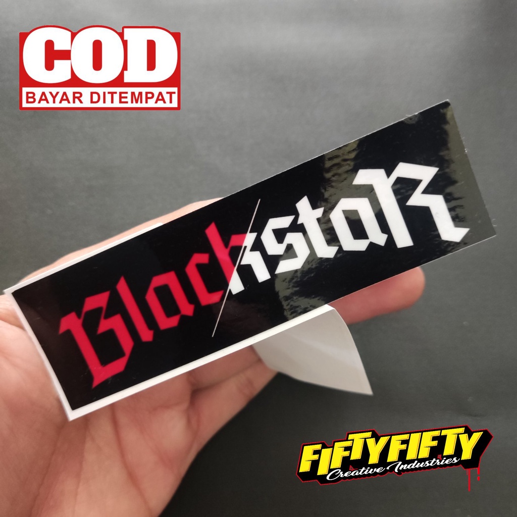 Stiker Print Cut BLACKSTAR Model 02 Stiker Printing Laminasi Glossy Tahan Air Stiker Motor Mobil Helm Sudah Membentuk Pola Desain