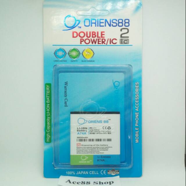 Baterai Batre Battery Double Power  OR88/ Oriens88 Evercoss A74A