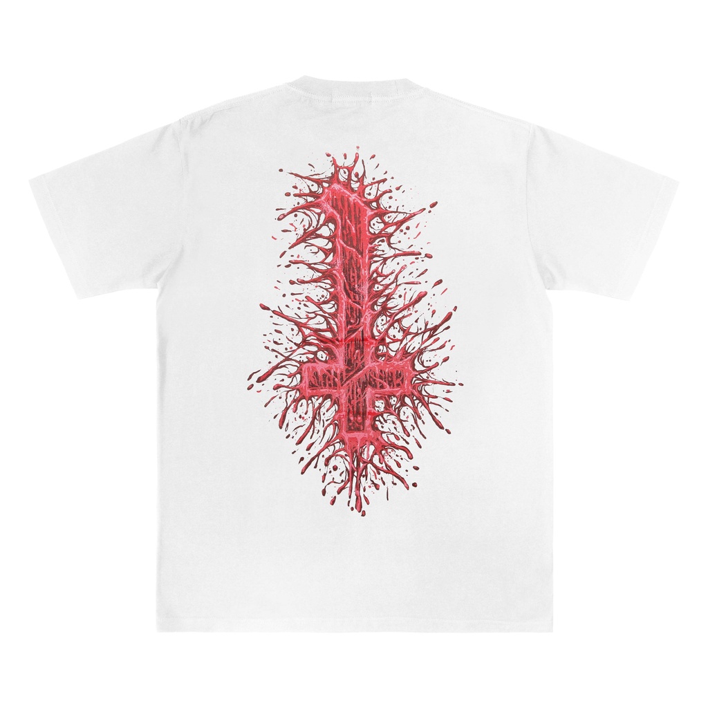 Heretic - T-shirt - Vermilion White