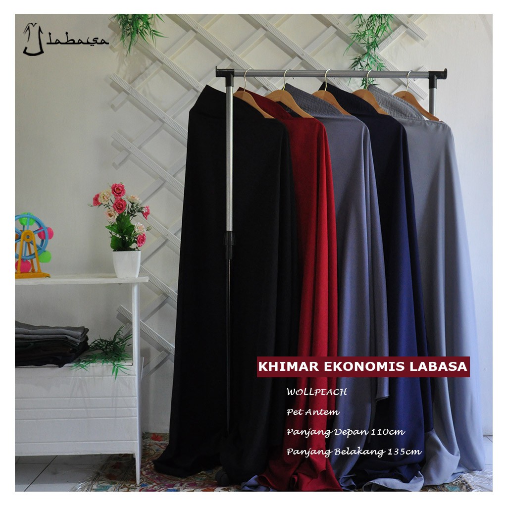 Jilbab Bergo Khimar Syari Adem Murah Jumbo XL Wolvis Wolfis Pet Antem Hitam Sebetis Bisa COD