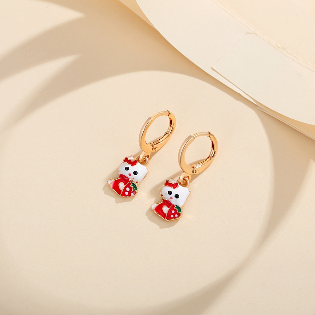 Y701 [COD✔] Hello Kitty Anting Anak Lapis Emas Perhiasan Imitasi Gold 18k Anting