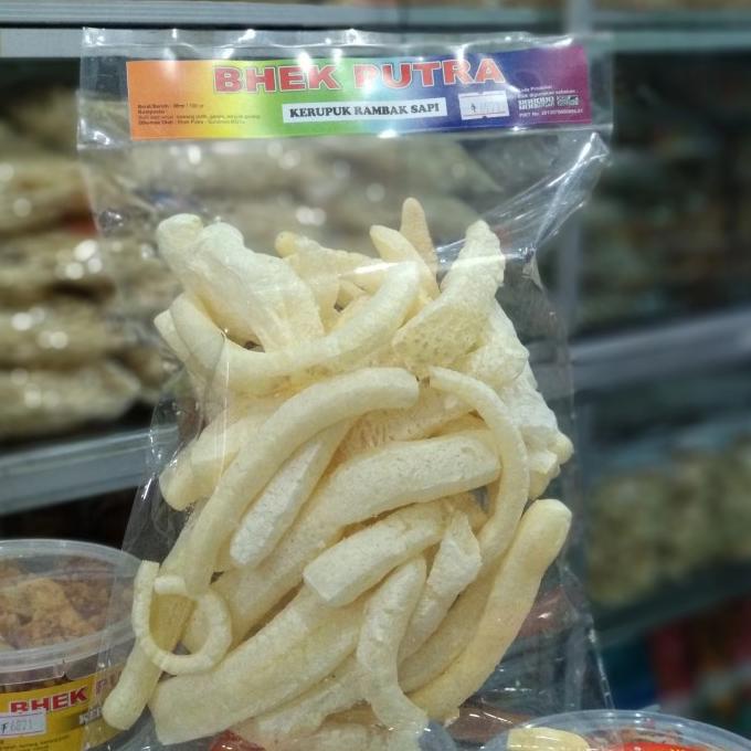 

keripik kripik rambak sapi Bhek Putra khusus Gojek atau Grab