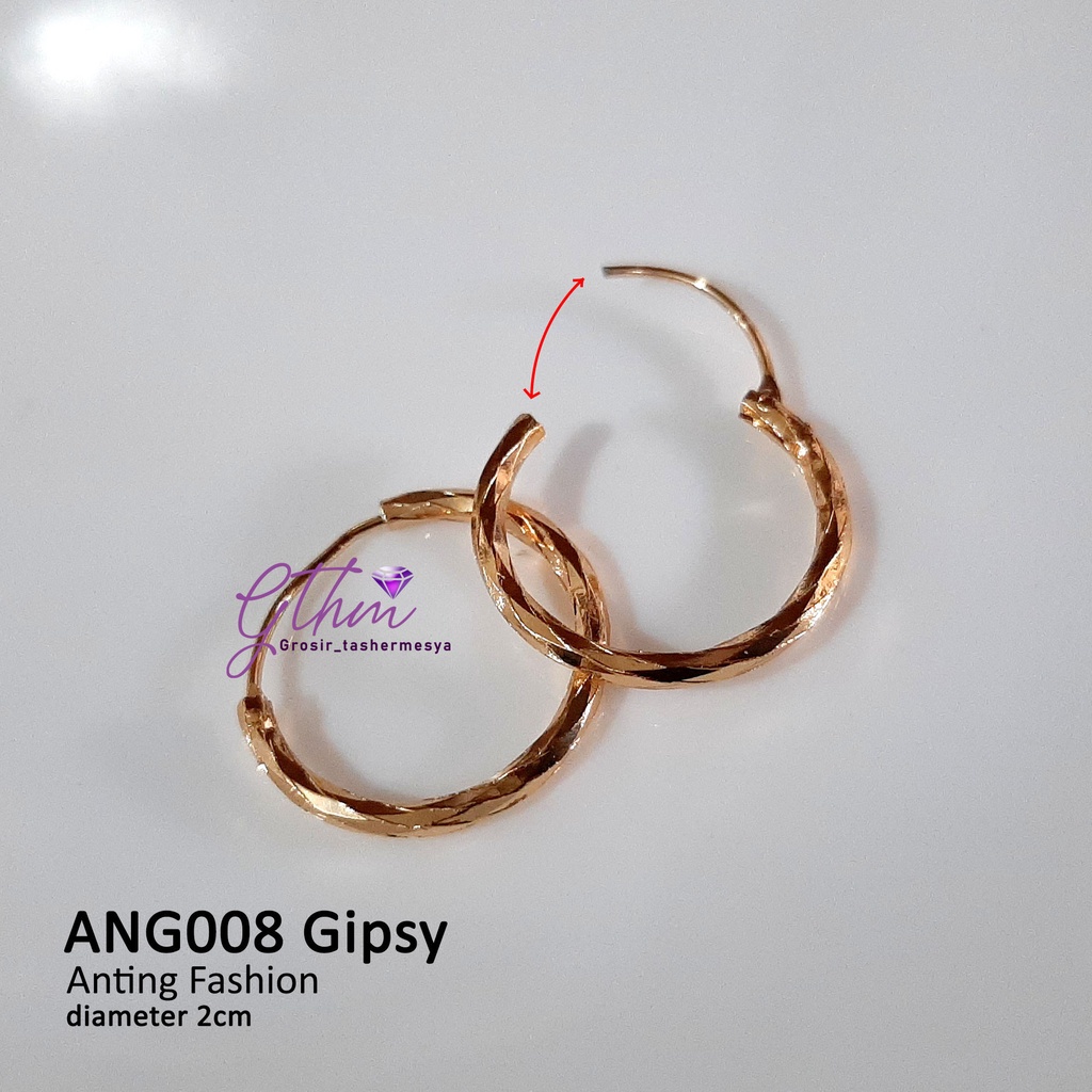 xuping gthm anting gipsy mewah bulat 2cm bisa dipakai harian perhiasan lapis emas 18k anti alergi