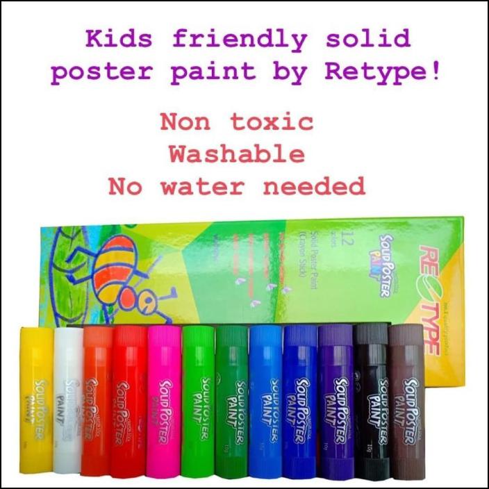 

RETYPE SOLID POSTER COLOUR PAINT WASHABLE MIRIP CRAYON GEL MAPPED