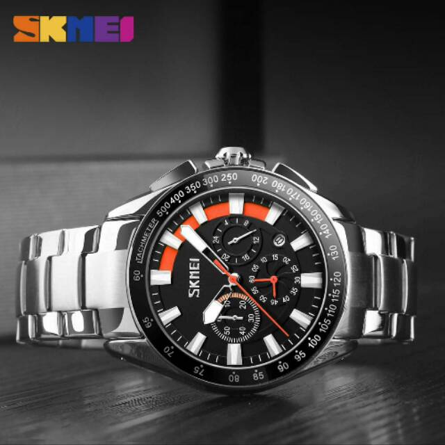 Jam SKMEI 9167 orange chrono original WR