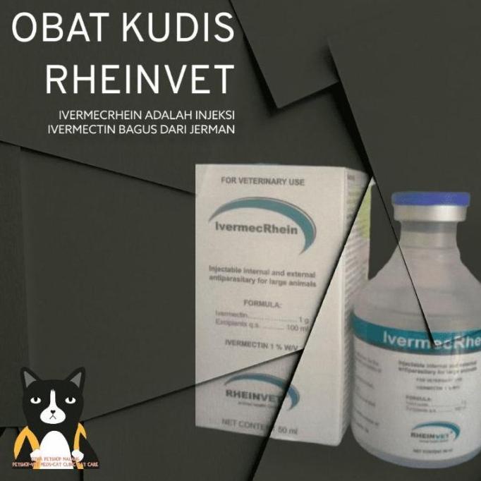 Ivermecrhein 50ml Obat Hewan / Ternak RHEINVET Injeksi Ivermectin