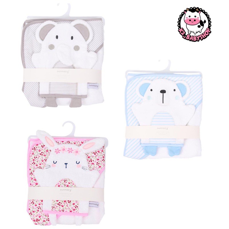 BABY K2 - BABY TOWEL HOODED &amp; MITTEN 3 MOTIF KODE 00092