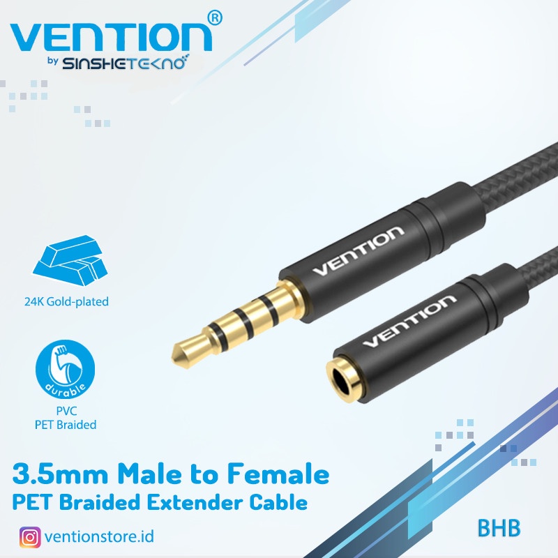 Kabel Extension Audio Aux Vention BHB 3.5mm 4Pole TRRS Male To Female