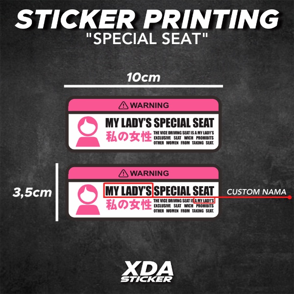 

STIKER/STICKER PRINTING SPECIAL SEAT CUSTOM VIRALL