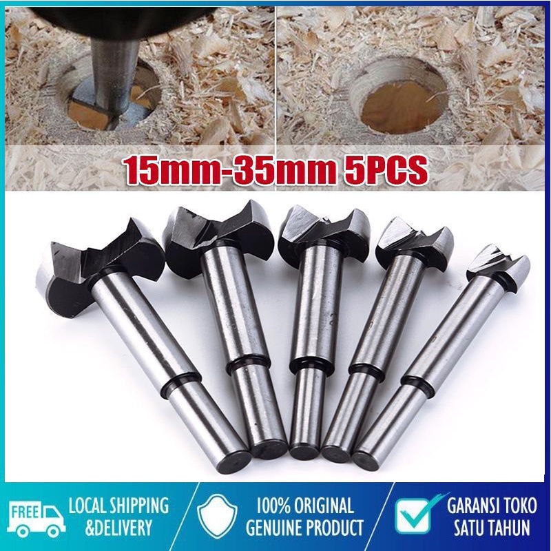 Bit TCT Set Mata Bor Forstner Bit Pelubang Kayu Engsel Sendok Set isi 5 pcs Wood TCT Wood Hole Saw Set Paket