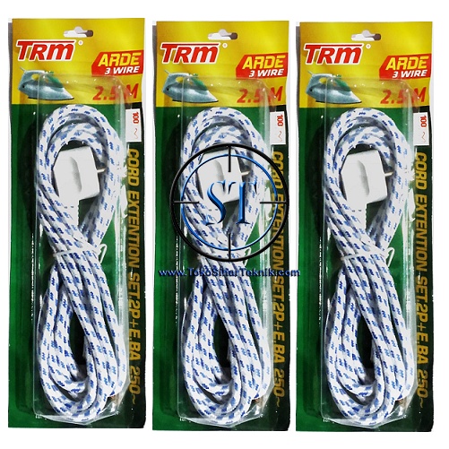 Kabel Setrika Kepala Arde 3 Besar Iron Cord 2.5 Meter Isi Kabel 3 Cord Extenstion Set Kabel Setrika Seterika Gosokan Merk TRM Universal