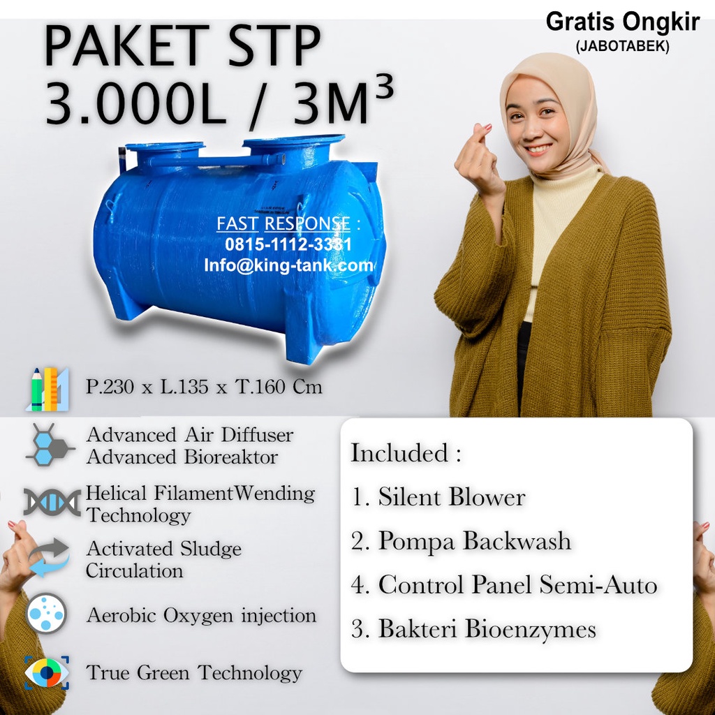 STP BIOTECH Tangki 3000 Liter / 3m3