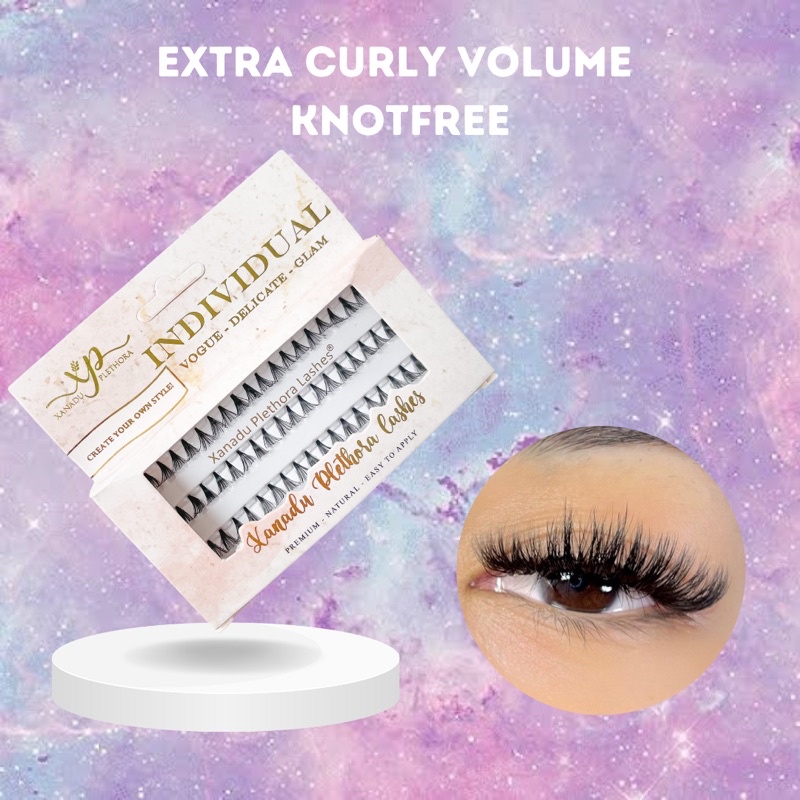 EYELASH EXTRA VOLUME KNOTFREE - Bulu Mata Tebal Extra Lentik Knotfree - Xtra Curl Ultrathick Knotfree - Individual - Extension