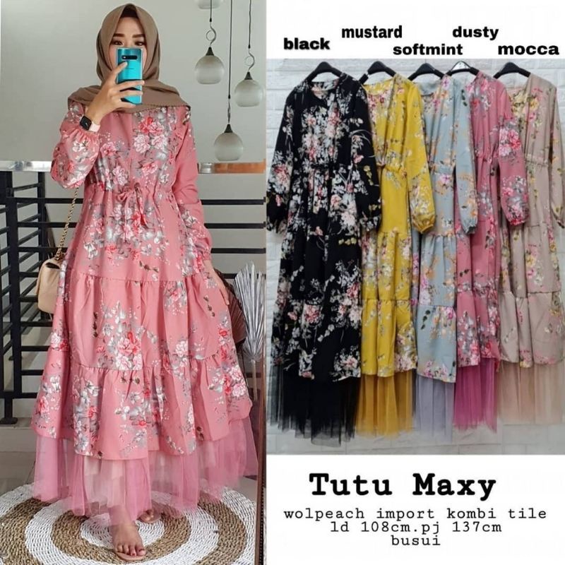 GAMIS TUTU MAXY DRESS TILE MONALISA/HOME DRESS/TUTU/TERLARIS/TERMURAH