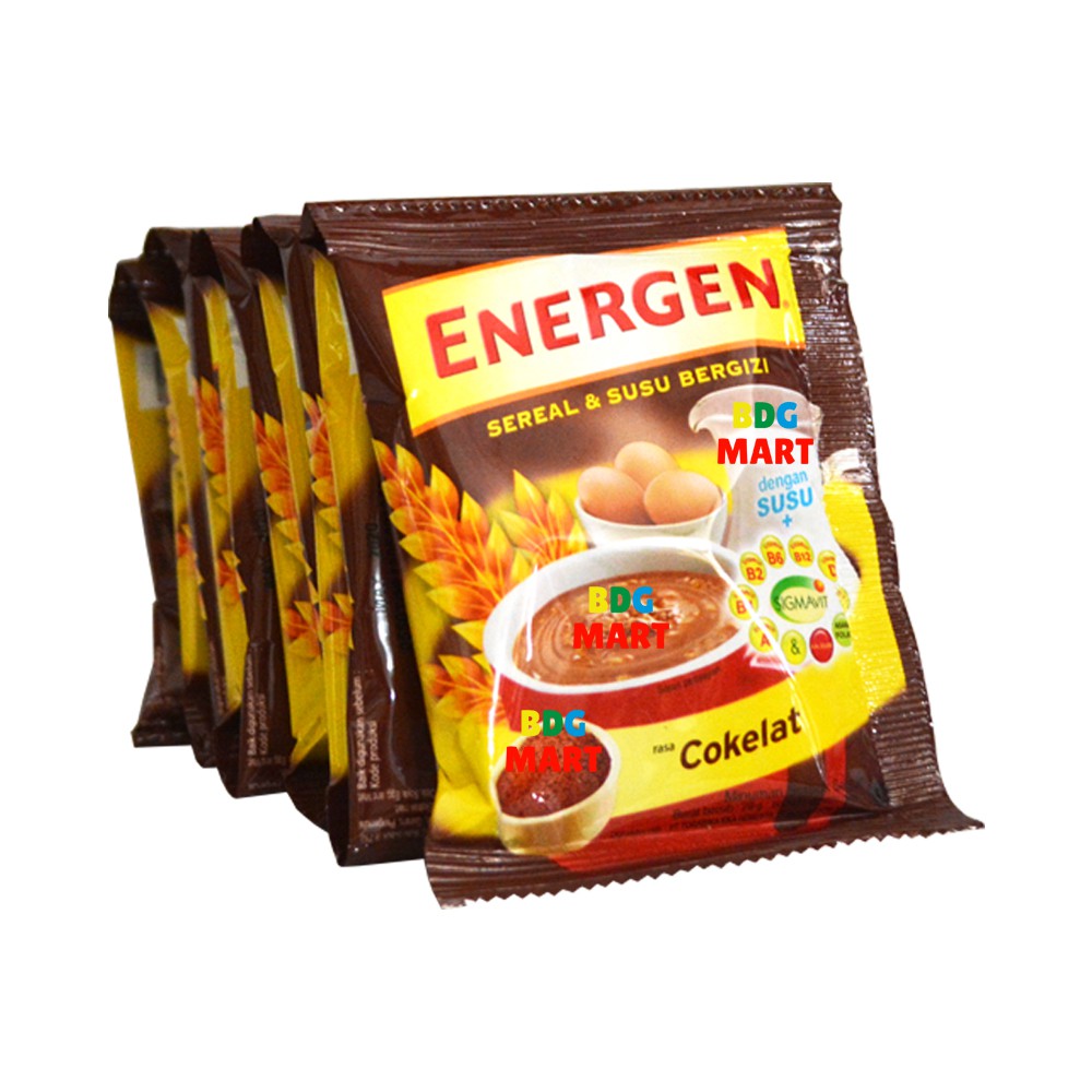 

RENCENG Mayora Energen Coklat Minum Makanan Bergizi Rasa Cokelat Sereal Sarapan Enak - 10pcs x 29gr