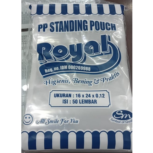PP Standing Pouch Royal Uk 16x24x0.12 / Higienis Bening&Praktis