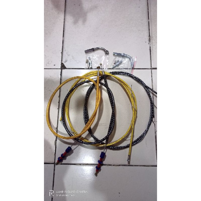 PAKET KABEL GAS KARBON DAN KABEL KOPLING KARBON VARIASI MOTOR NINJA/SATRIA FU/VIXION/RX KING