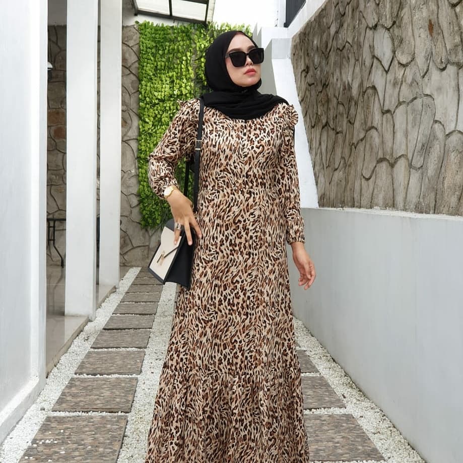 Kain Shakila Premium Motif Leopard Macan Harga setengah meter
