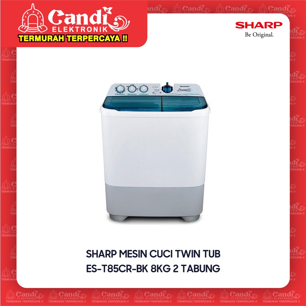 SHARP MESIN CUCI TWIN TUB ES-T85CR-BK 8KG 2 TABUNG