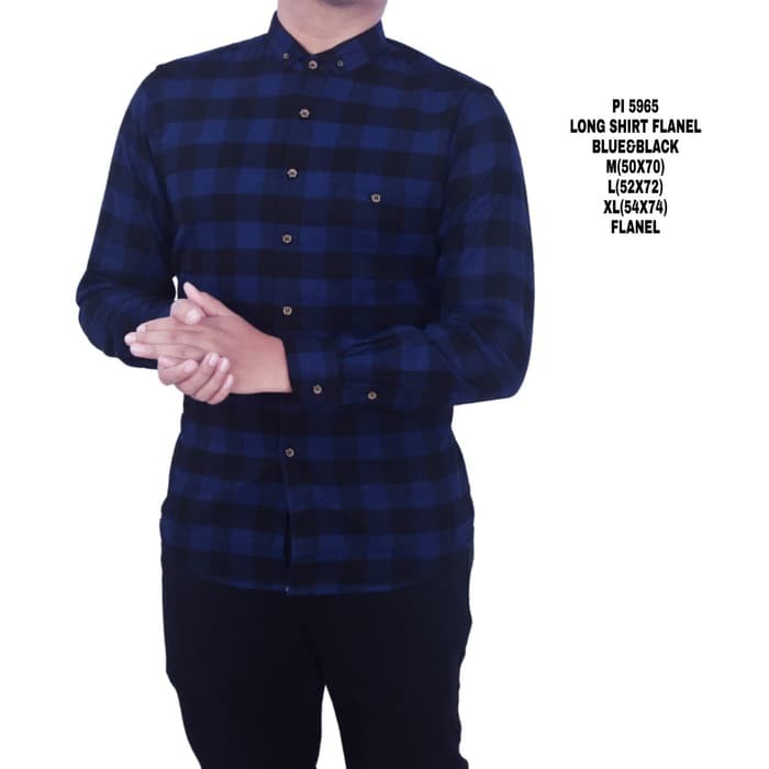 Kemeja Flanel Pria Levis Navy List Biru