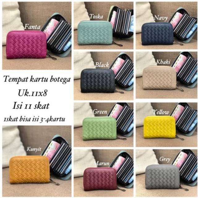 Card Holder Tipe Dompet Polos Anyam Khas Botega