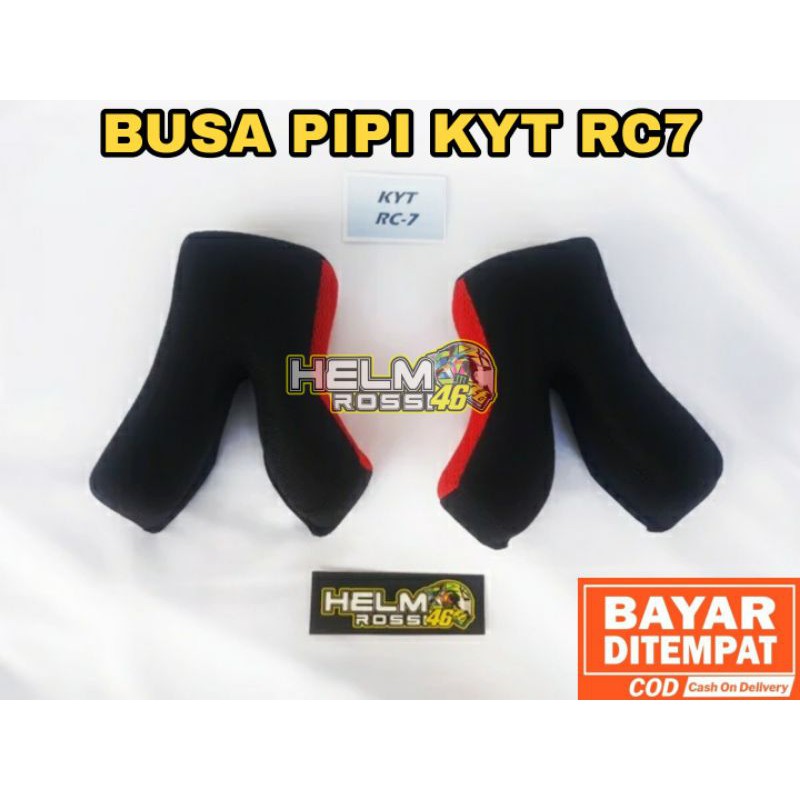 BUSA PIPI KYT RC7 - Cheek pad KYT RC 7 size S M L XL XXL Sepasang kanan dan kiri