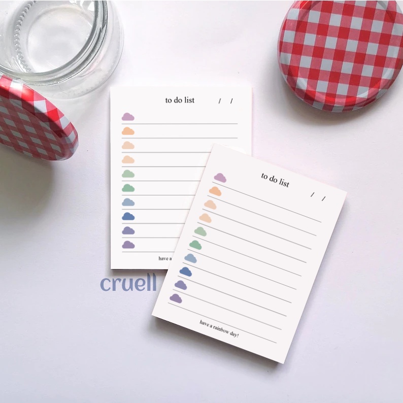 

[cruell] Memo Pad Have A nice Rainbow Day ukuran 8x10.5 cm isi 50 lembar (005)
